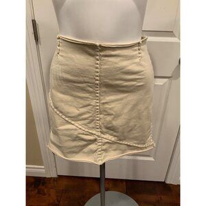 Project Alabama Tan Designer Patchwork Skirt W/ Raw Edges, Size 2